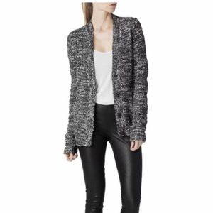 Paige Marled Cardigan sweater, black & white sz M